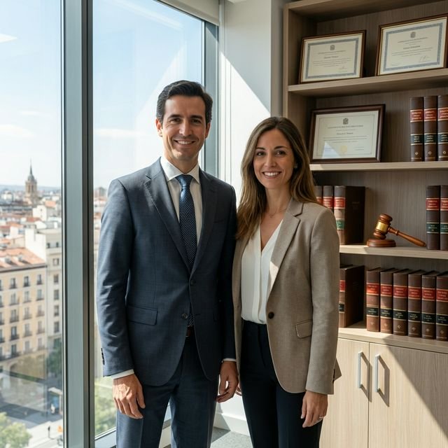 Equipo de abogados de extranjería en su despacho